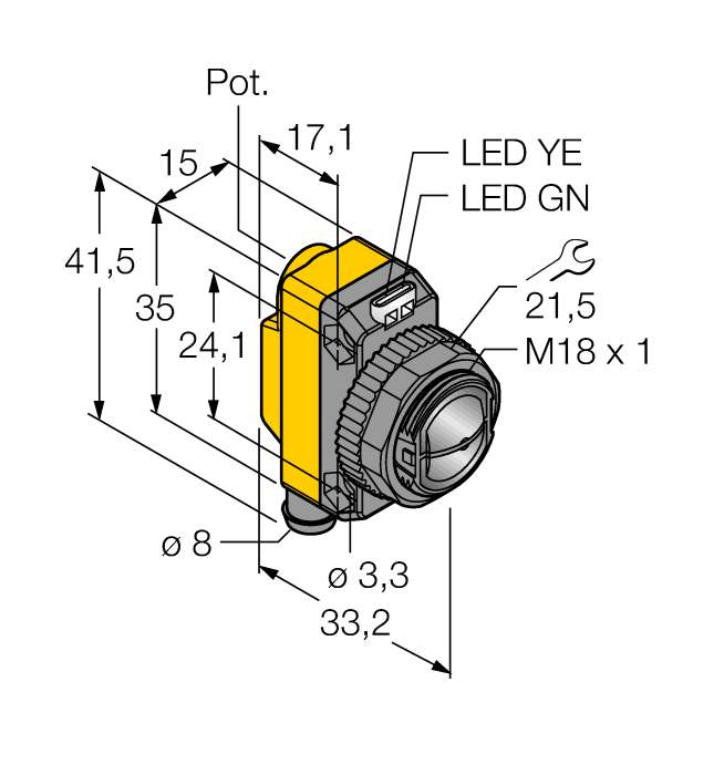 Turck QS18VP6CV15Q7 3066434 